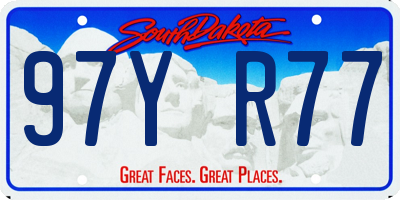 SD license plate 97YR77