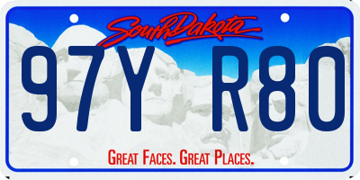 SD license plate 97YR80