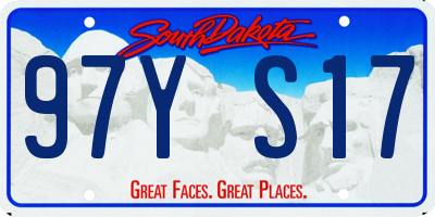 SD license plate 97YS17