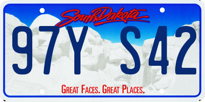 SD license plate 97YS42