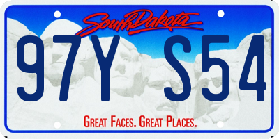 SD license plate 97YS54