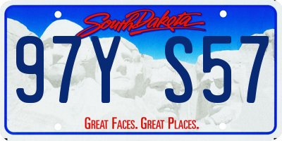 SD license plate 97YS57