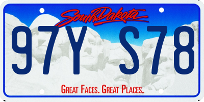 SD license plate 97YS78