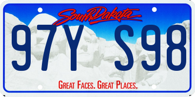 SD license plate 97YS98