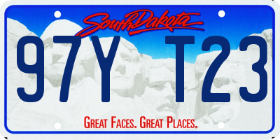 SD license plate 97YT23