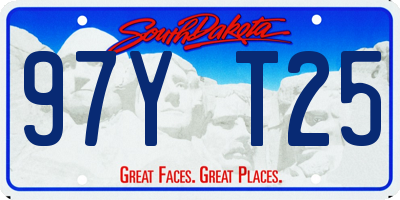 SD license plate 97YT25