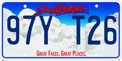 SD license plate 97YT26