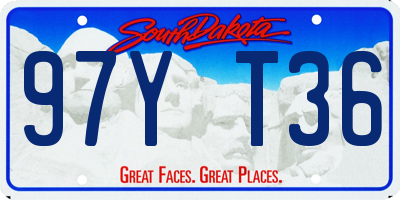 SD license plate 97YT36