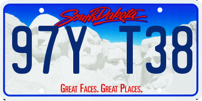 SD license plate 97YT38