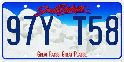 SD license plate 97YT58