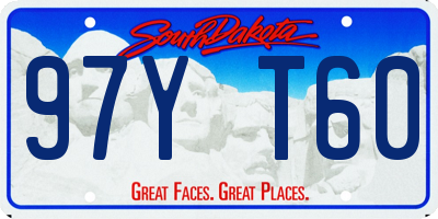 SD license plate 97YT60