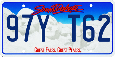 SD license plate 97YT62