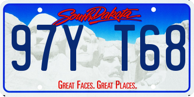 SD license plate 97YT68