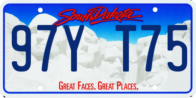 SD license plate 97YT75