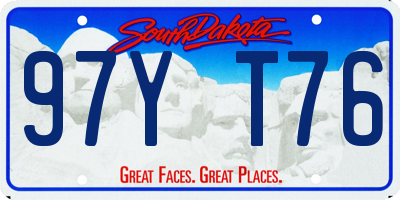 SD license plate 97YT76