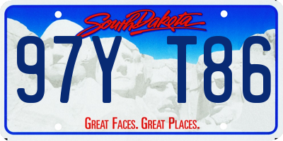 SD license plate 97YT86