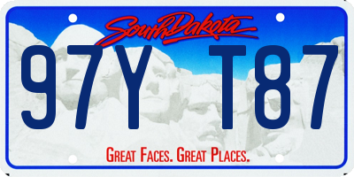 SD license plate 97YT87