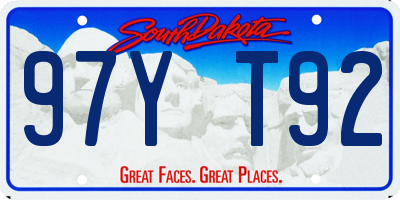 SD license plate 97YT92