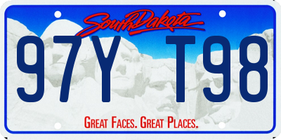 SD license plate 97YT98