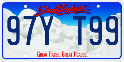 SD license plate 97YT99