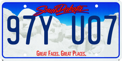 SD license plate 97YU07