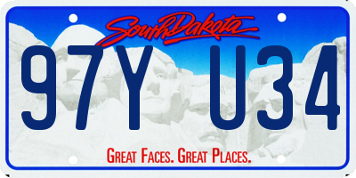 SD license plate 97YU34