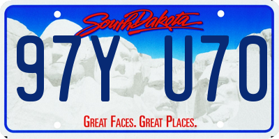 SD license plate 97YU70