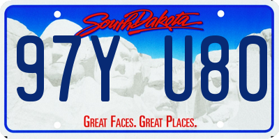 SD license plate 97YU80
