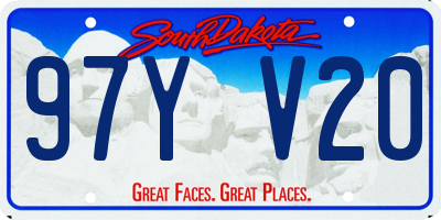 SD license plate 97YV20