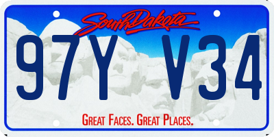 SD license plate 97YV34