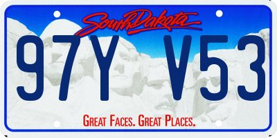 SD license plate 97YV53
