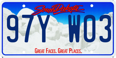 SD license plate 97YW03