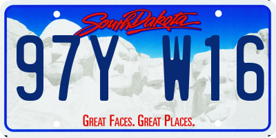 SD license plate 97YW16