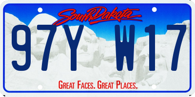 SD license plate 97YW17