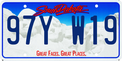 SD license plate 97YW19