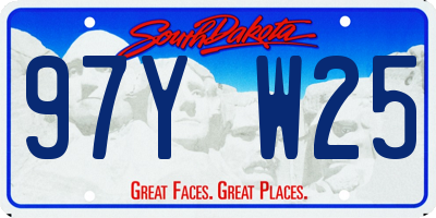 SD license plate 97YW25