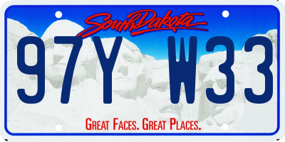 SD license plate 97YW33