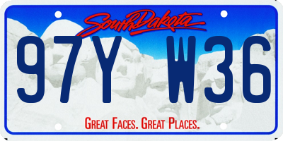 SD license plate 97YW36