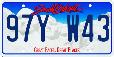 SD license plate 97YW43