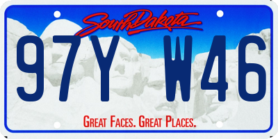 SD license plate 97YW46