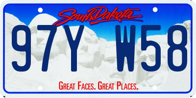 SD license plate 97YW58