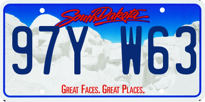 SD license plate 97YW63