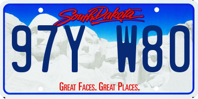 SD license plate 97YW80