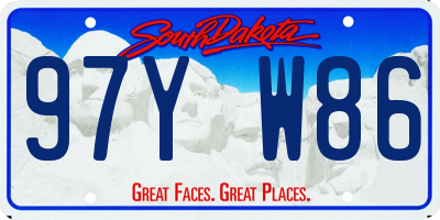 SD license plate 97YW86