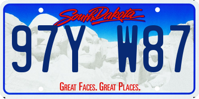 SD license plate 97YW87