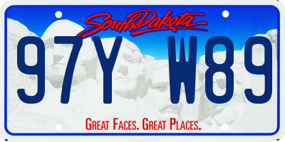 SD license plate 97YW89