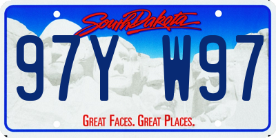 SD license plate 97YW97