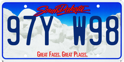 SD license plate 97YW98