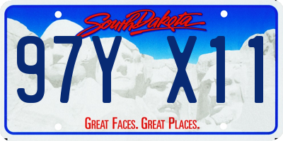 SD license plate 97YX11