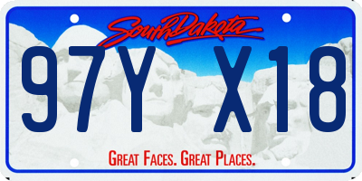 SD license plate 97YX18